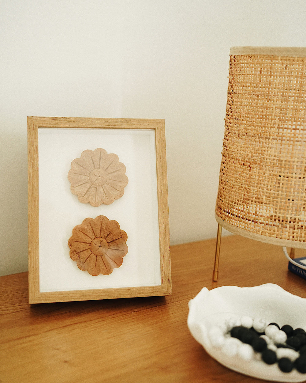 Daisy Wooden Wall Art - Framed bedside table 