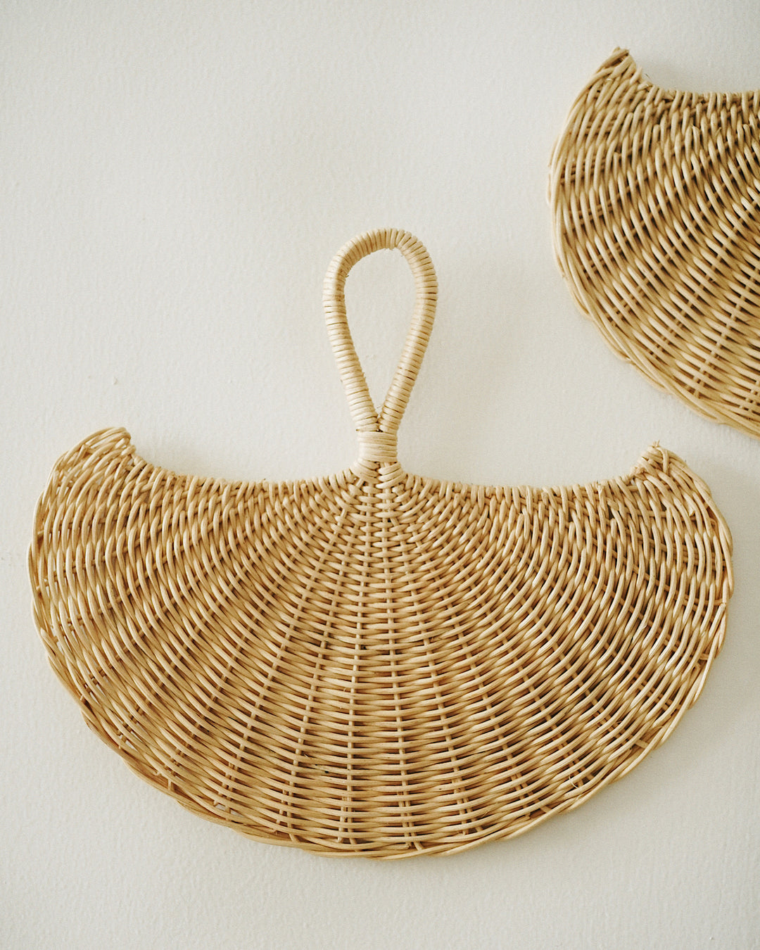 Rattan Hand Fan Wall Hanging Set of 2 by CallaForma