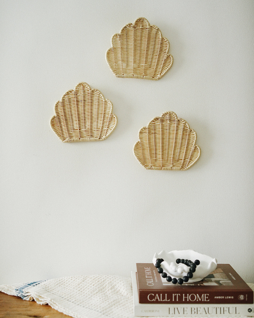 Scallop Rattan Wall Hanging Set of 3 | Olive & Iris